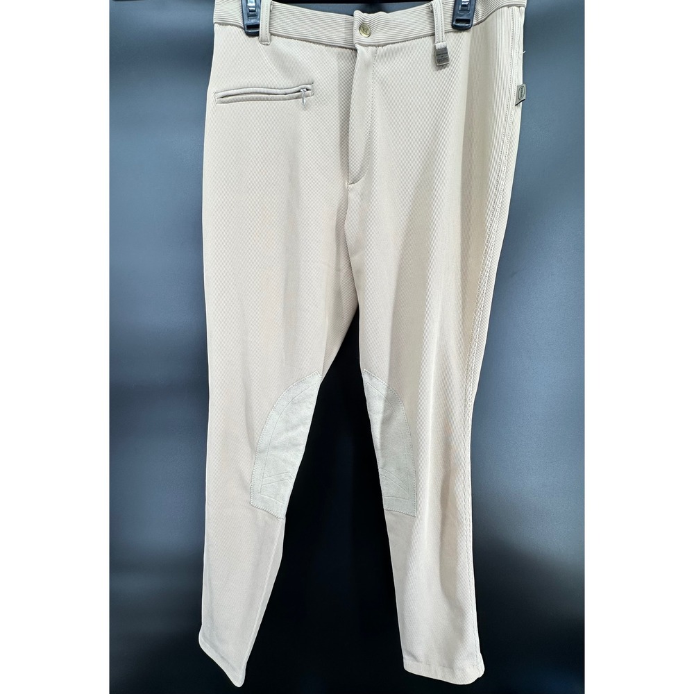 Devon-Aire USPC Equestrian Breeches Tan Knee‎ Patch Riding Pants 30L